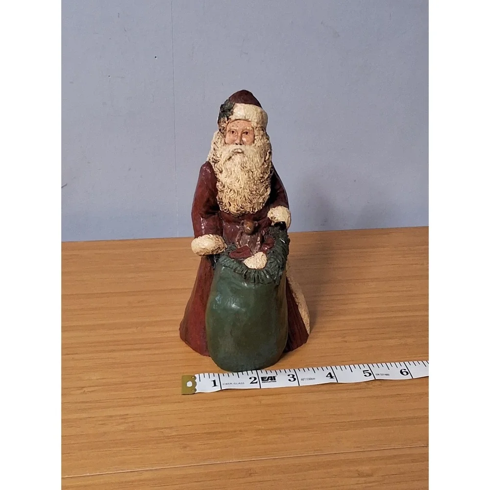 Vintage Betty Wolfe Signed Santa Claus Figurine Folk Art Christmas Decor 1994